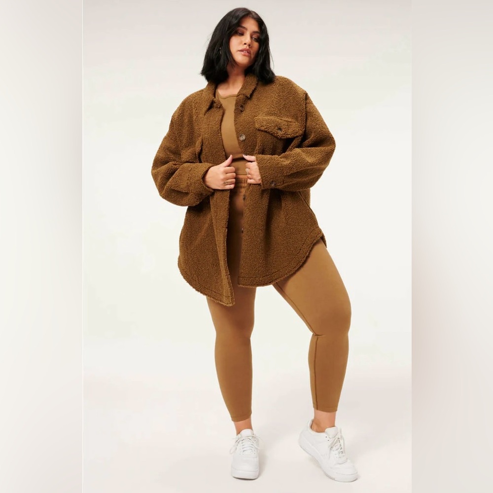 Good American Sherpa Shacket Jacket Long Sleeves Size 3/4(Extra Large)Oversized - Picture 2 of 13